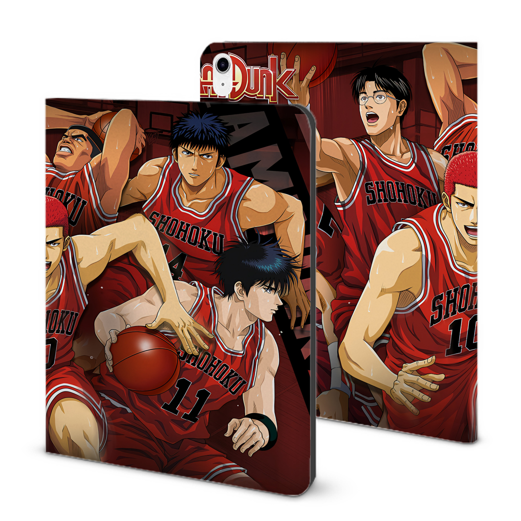 （画像用） SLAM DUNK／スラムダンク IPad ケース ブック型 PUレザー TPU 耐衝撃 軽量 薄型 ペン収納なし 全面保護 IPad 各モデル対応
